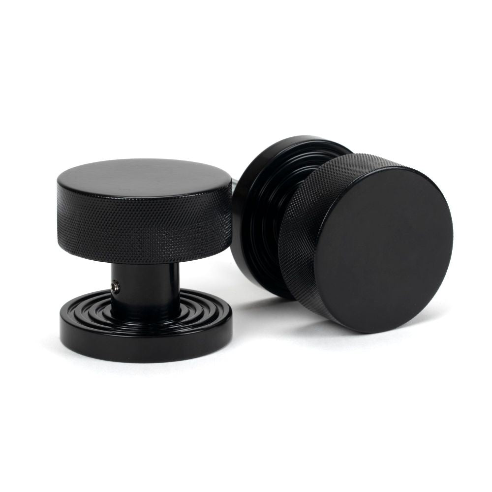 From The Anvil - Black Brompton Mortice/Rim Knob Set (Beehive) | Sku. 46796 | Trade Door Handles.