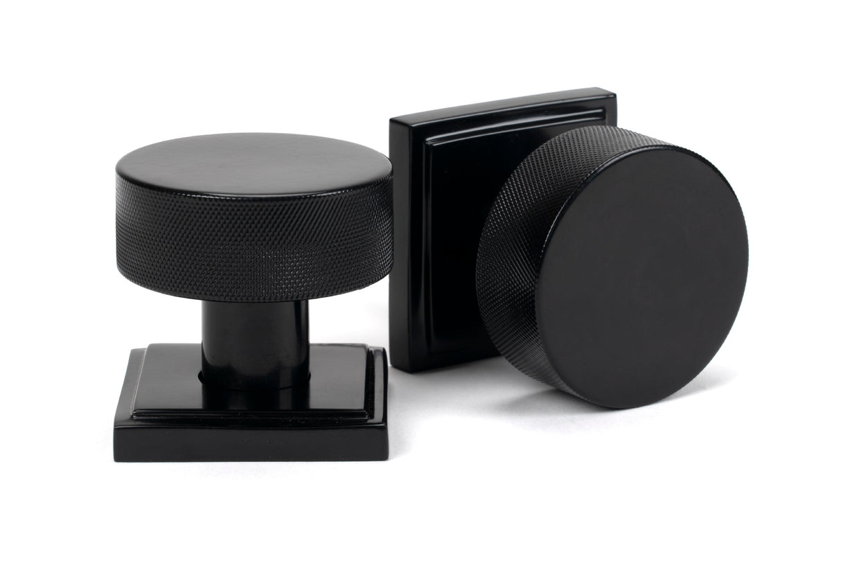 From The Anvil - Black Brompton Mortice/Rim Knob Set (Square) | Sku. 46797 | Trade Door Handles.