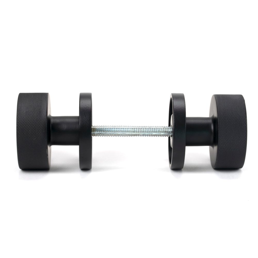 From The Anvil - Matt Black Brompton Mortice/Rim Knob Set (Plain) | Sku. 46798 | Trade Door Handles.