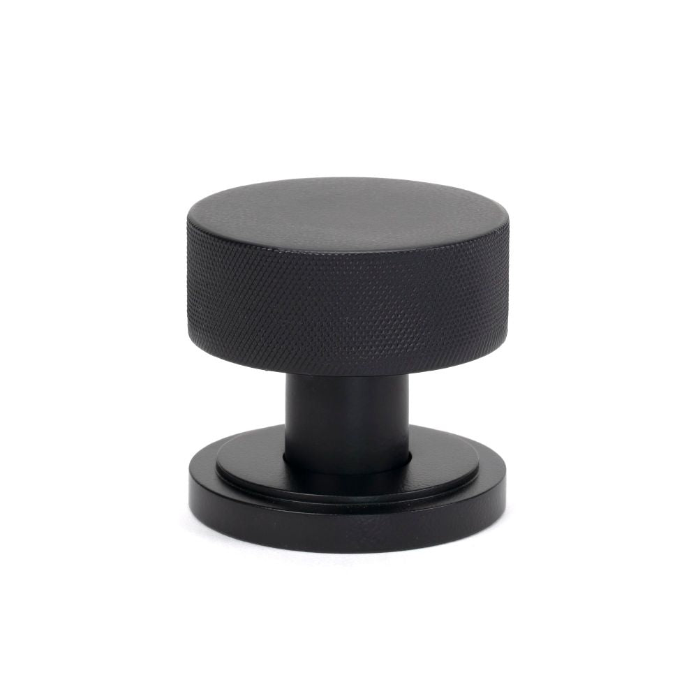 From The Anvil - Matt Black Brompton Mortice/Rim Knob Set (Art Deco) | Sku. 46799 | Trade Door Handles.