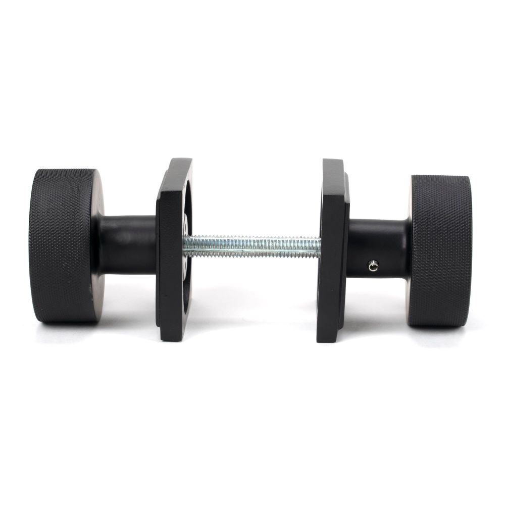 From The Anvil - Matt Black Brompton Mortice/Rim Knob Set (Square) | Sku. 46801 | Trade Door Handles.