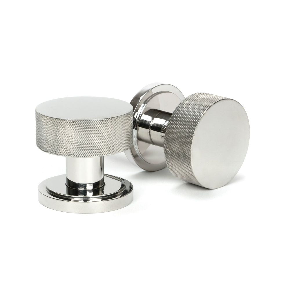 From The Anvil - Polished Marine SS (316) Brompton Mortice/Rim Knob Set (Art Deco) | Sku. 46807 | Trade Door Handles.