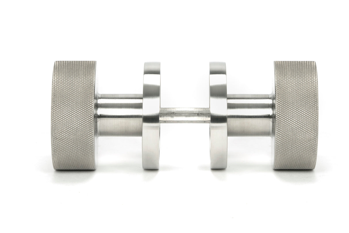 From The Anvil - Satin Marine SS (316) Brompton Mortice/Rim Knob Set (Plain) | Sku. 46810 | Trade Door Handles.