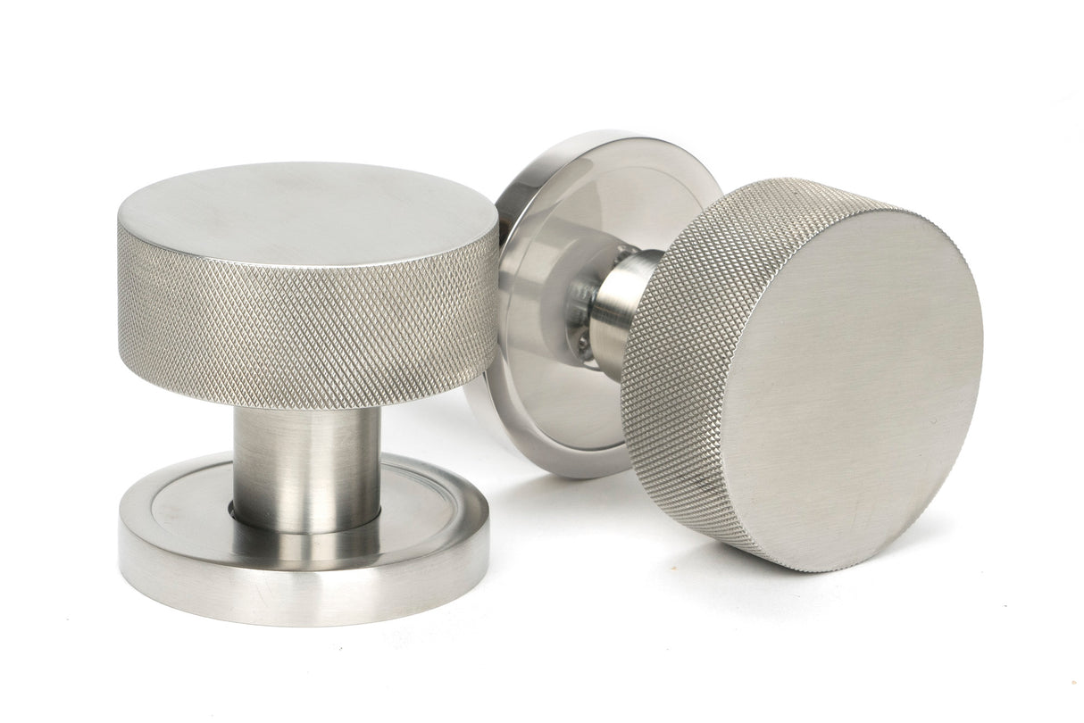 From The Anvil - Satin Marine SS (316) Brompton Mortice/Rim Knob Set (Plain) | Sku. 46810 | Trade Door Handles.
