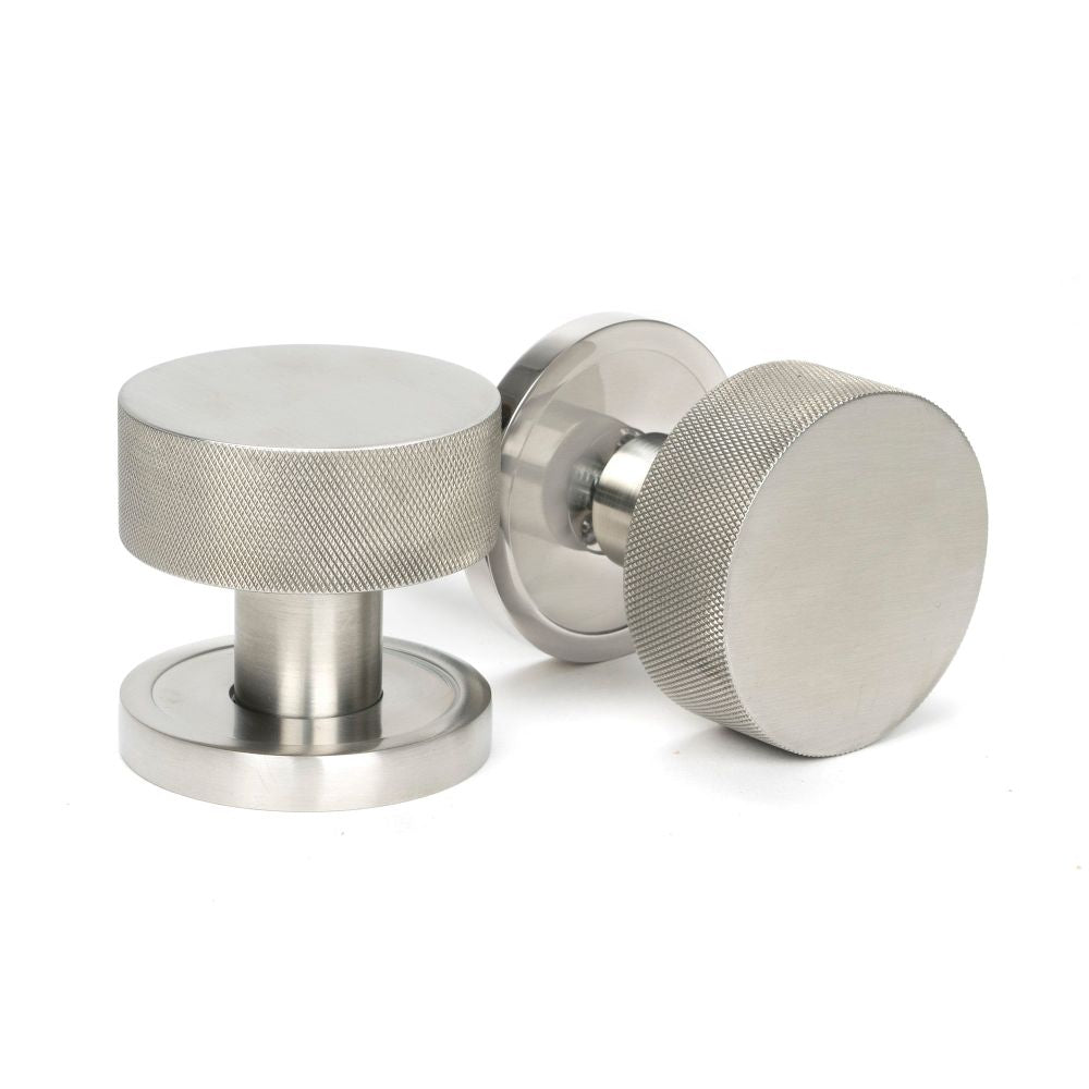 From The Anvil - Satin Marine SS (316) Brompton Mortice/Rim Knob Set (Plain) | Sku. 46810 | Trade Door Handles.