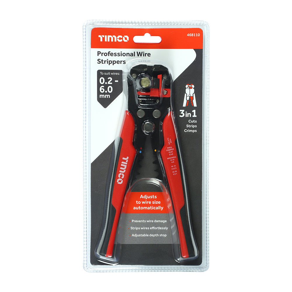 This is an image of Timco - Professional Wire Strippers 8" (1 Each Blister Pack) 468110