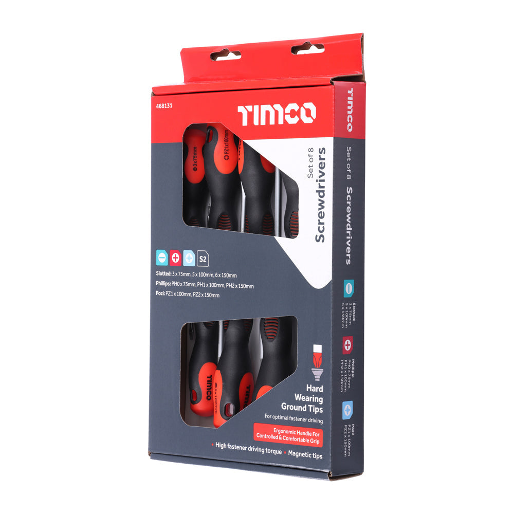 This is an image of Timco - Screwdriver Set 8pcs (8 Pieces Box) 468131