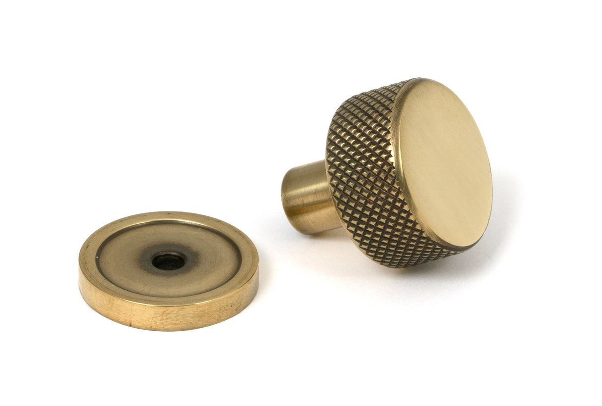 From The Anvil - Aged Brass Brompton Cabinet Knob - 25mm (Plain) | Sku. 46814 | Trade Door Handles.