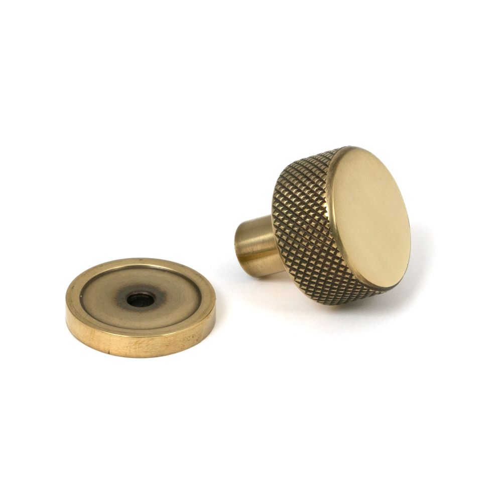 From The Anvil - Aged Brass Brompton Cabinet Knob - 25mm (Plain) | Sku. 46814 | Trade Door Handles.