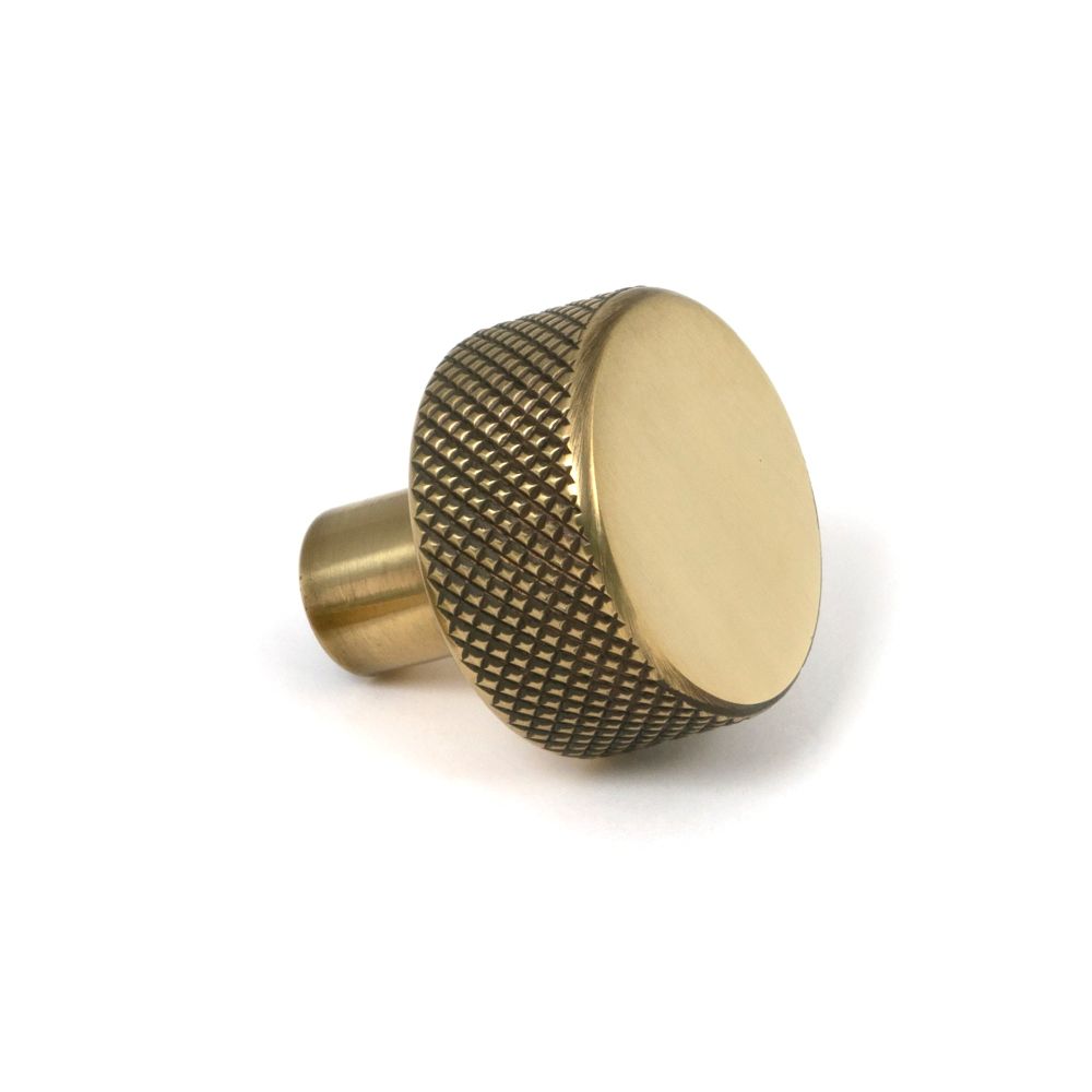 From The Anvil - Aged Brass Brompton Cabinet Knob - 25mm (No rose) | Sku. 46815 | Trade Door Handles.