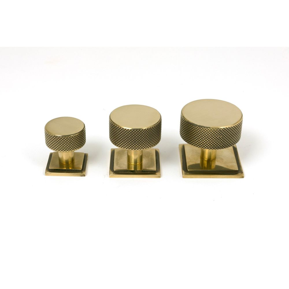 From The Anvil - Aged Brass Brompton Cabinet Knob - 25mm (Square) | Sku. 46817 | Trade Door Handles.