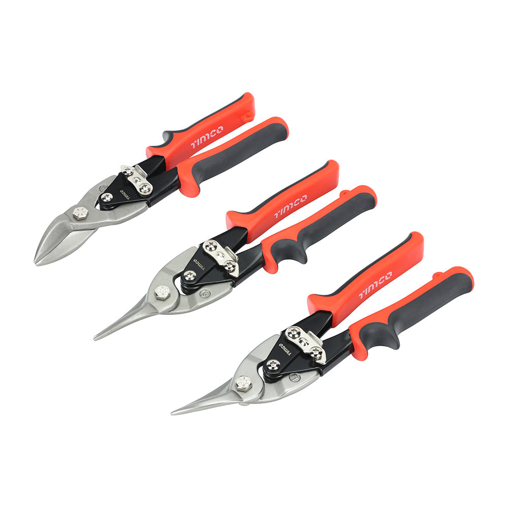 This is an image of Timco - Aviation Snips Set 3pcs (3 Pieces Blister Pack) 468181