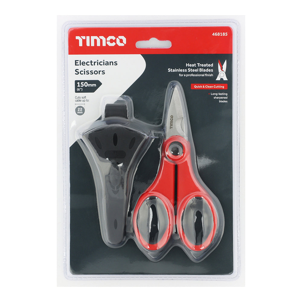 This is an image of Timco - Electricians Scissors 6" (1 Each Blister Pack) 468185