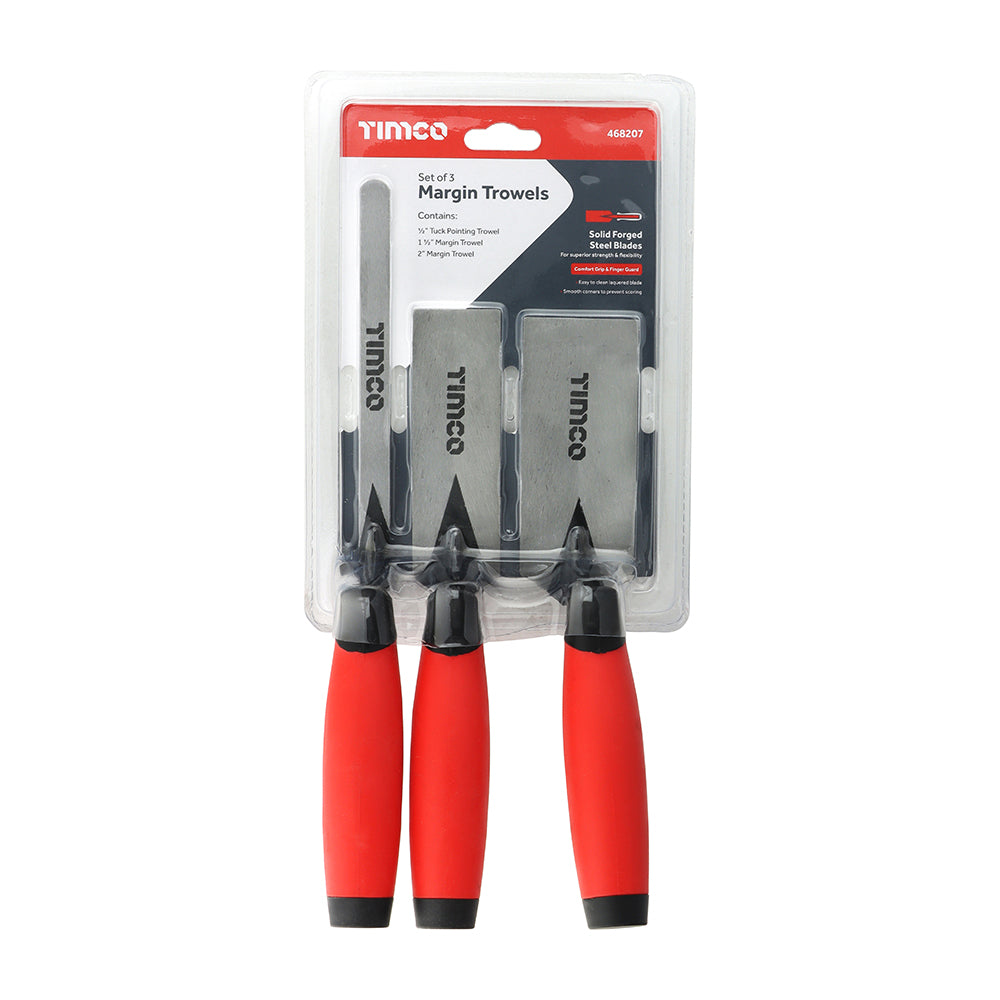 This is an image of Timco - Margin Trowel Set 3pcs (3 Pieces Blister Pack) 468207