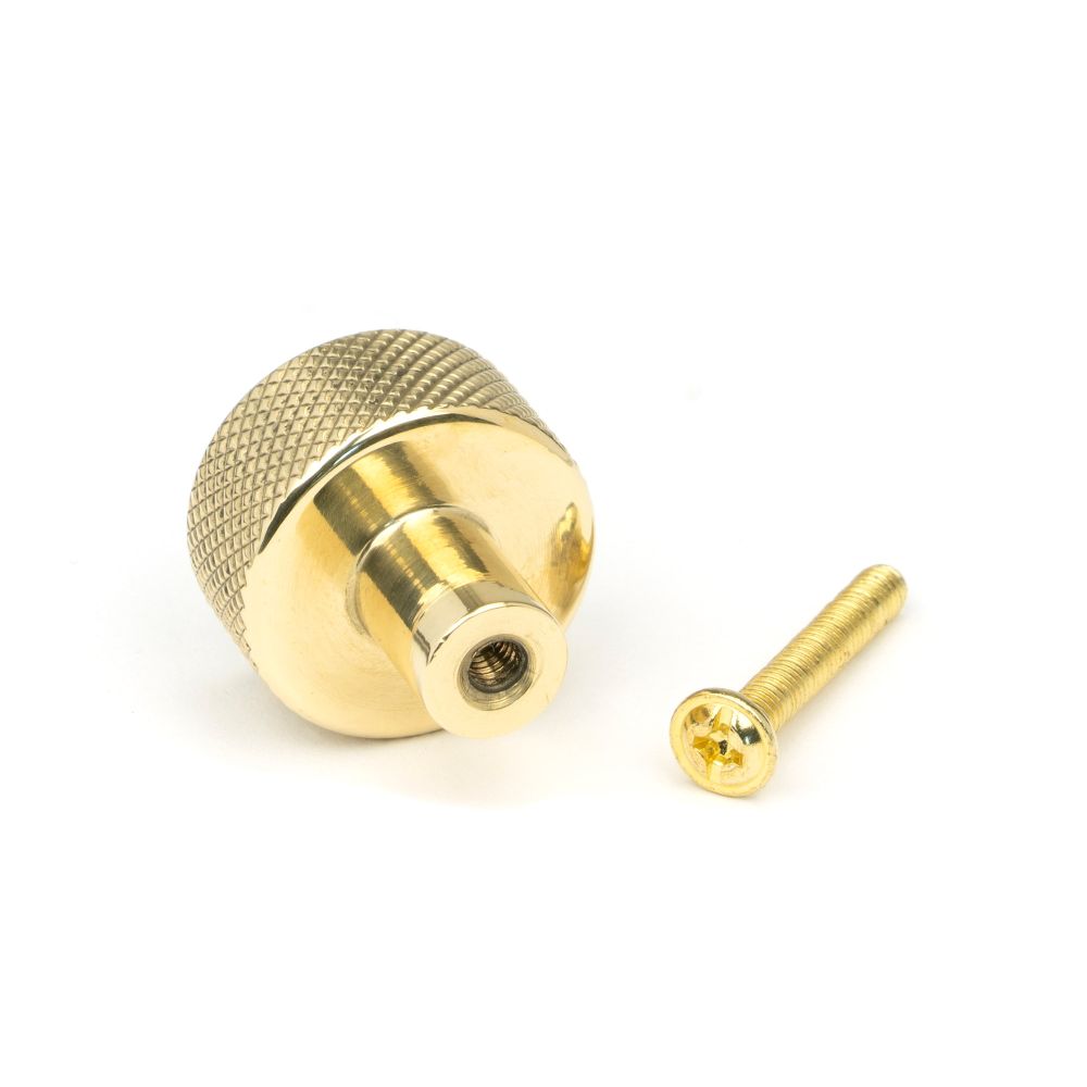 From The Anvil - Polished Brass Brompton Cabinet Knob - 25mm (No rose) | Sku. 46820 | Trade Door Handles.