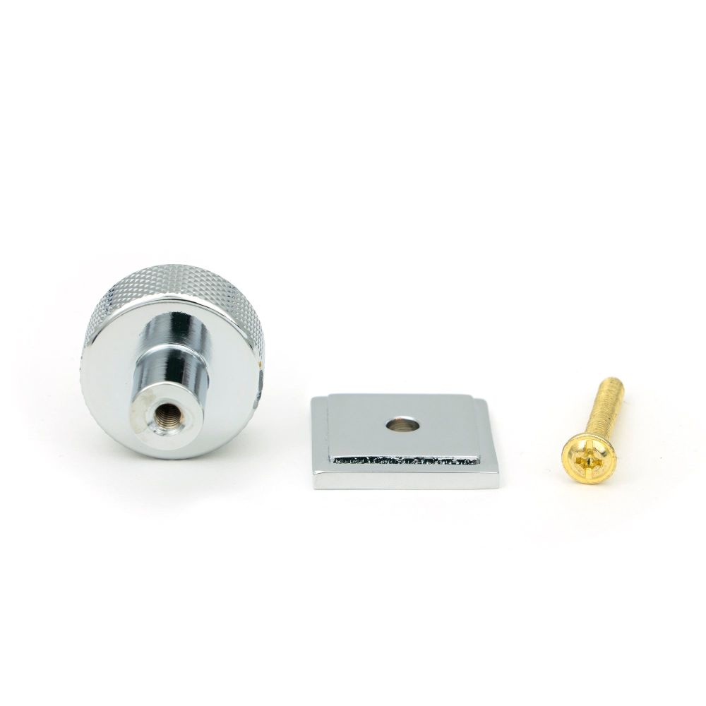 From The Anvil - Polished Chrome Brompton Cabinet Knob - 25mm (Square) | Sku. 46821 | Trade Door Handles.