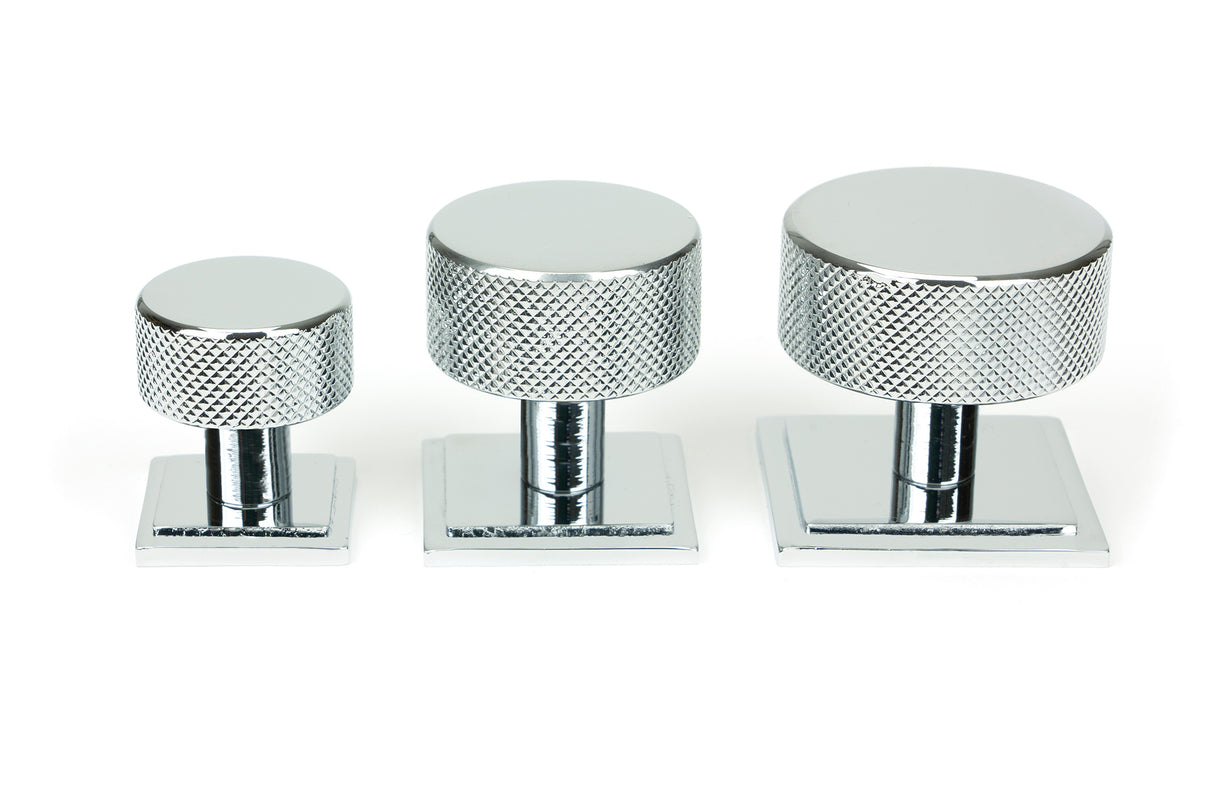 From The Anvil - Polished Chrome Brompton Cabinet Knob - 25mm (Square) | Sku. 46821 | Trade Door Handles.