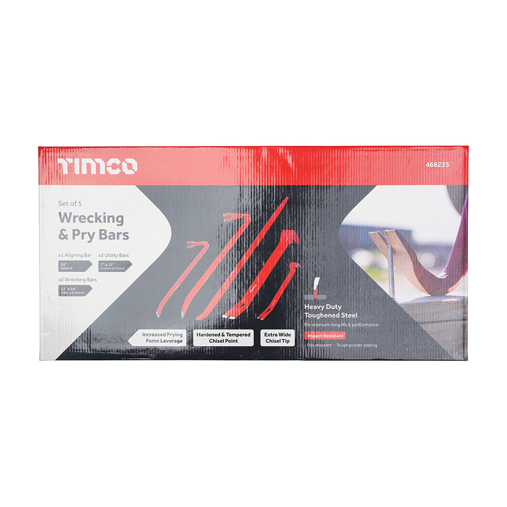 This is an image of Timco - Wrecking & Pry Bar Set 5pcs (5 Pieces Box) 468235
