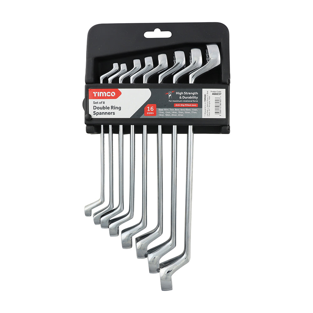This is an image of Timco - Spanner Set - Double Ring 8pcs (8 Pieces Pack) 468237