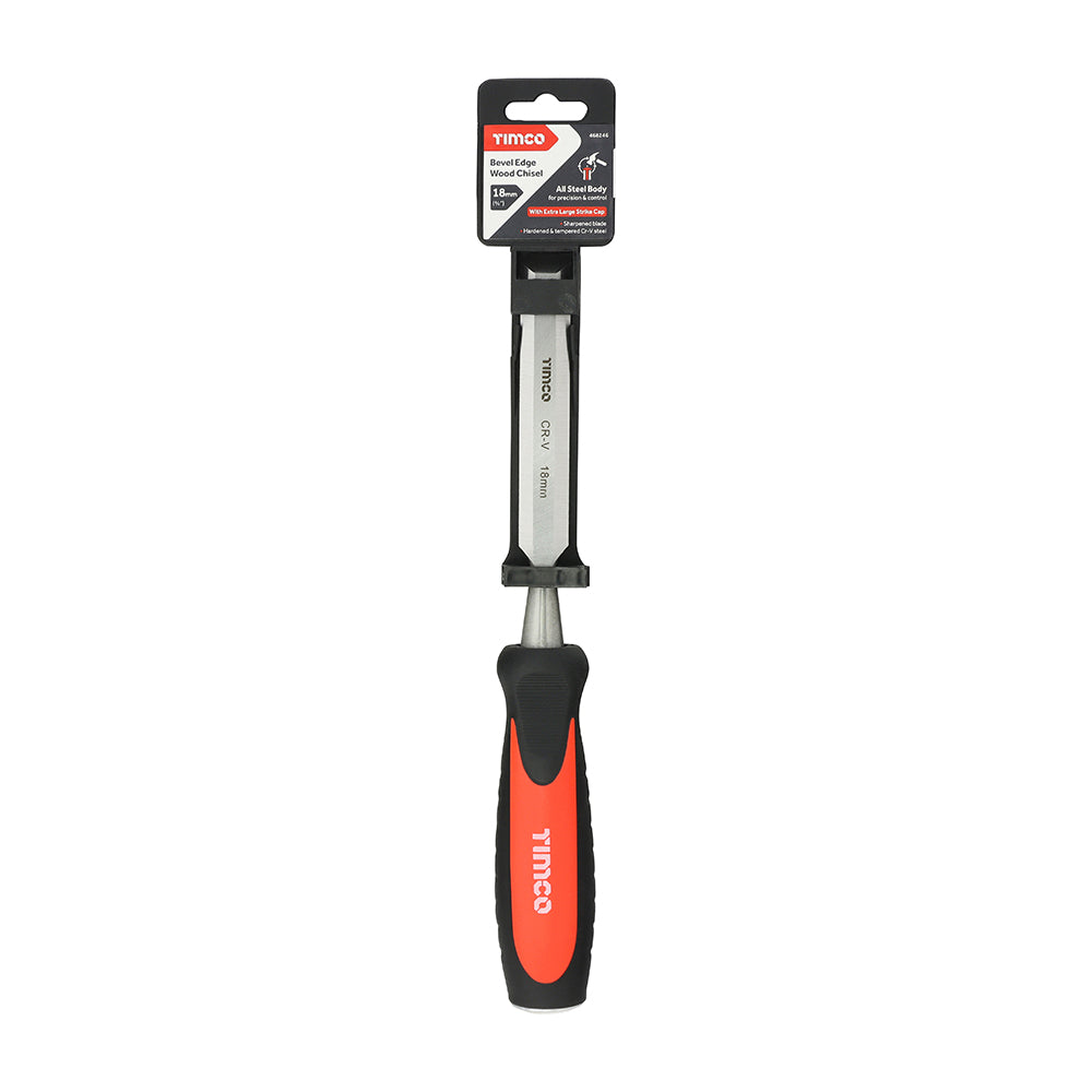 This is an image of Timco - Bevel Edge Wood Chisel 18mm (1 Each Clip) 468246