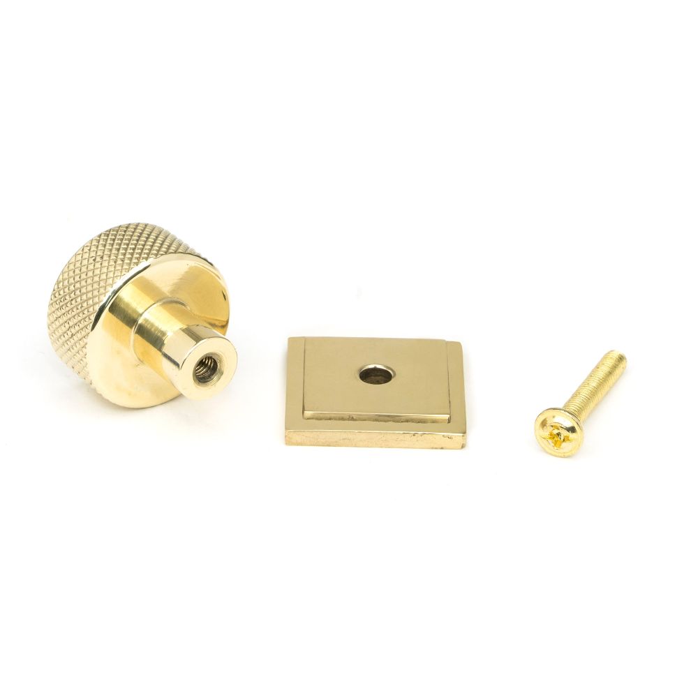 From The Anvil - Polished Brass Brompton Cabinet Knob - 25mm (Square) | Sku. 46824 | Trade Door Handles.
