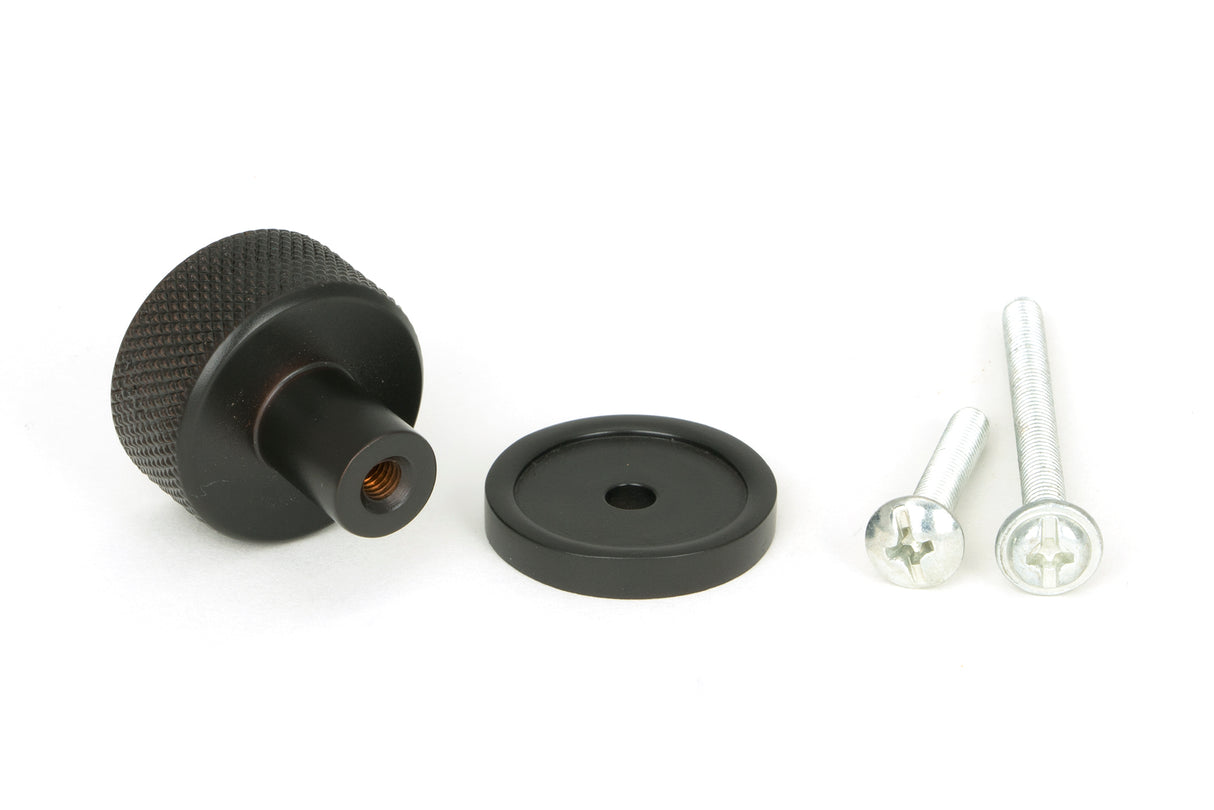 From The Anvil - Aged Bronze Brompton Cabinet Knob - 25mm (Plain) | Sku. 46826 | Trade Door Handles.