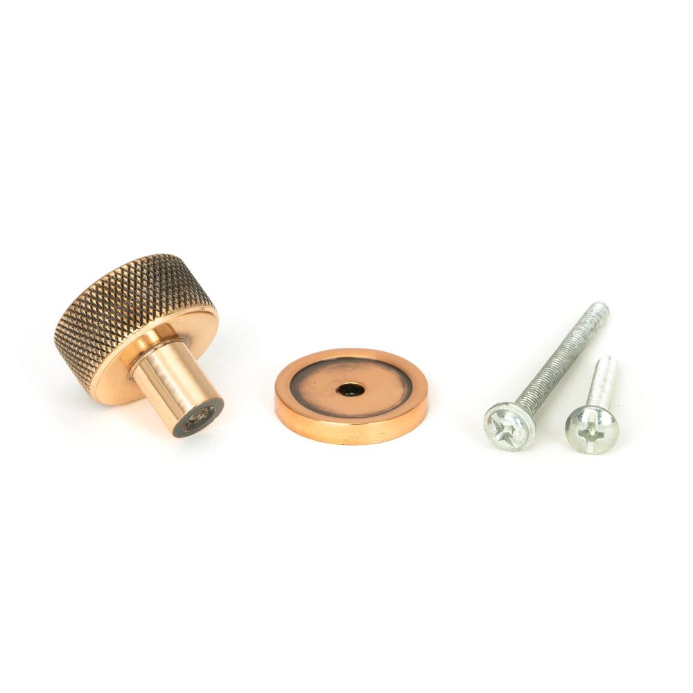 From The Anvil - Polished Bronze Brompton Cabinet Knob - 25mm (Plain) | Sku. 46830 | Trade Door Handles.