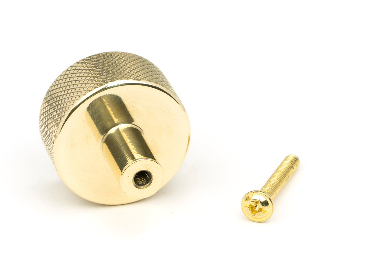From The Anvil - Polished Brass Brompton Cabinet Knob - 32mm (No rose) | Sku. 46832 | Trade Door Handles.