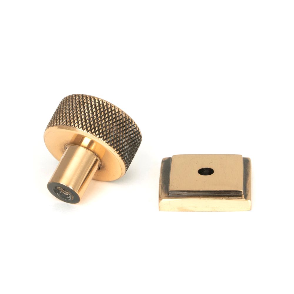 From The Anvil - Polished Bronze Brompton Cabinet Knob - 25mm (Square) | Sku. 46833 | Trade Door Handles.