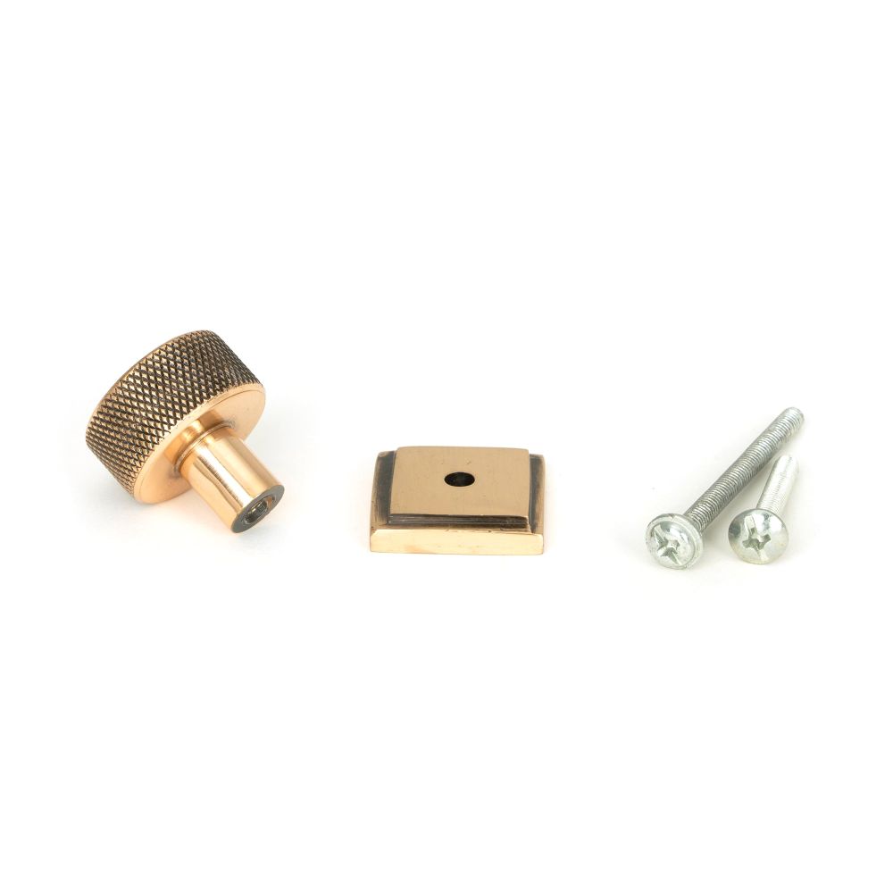 From The Anvil - Polished Bronze Brompton Cabinet Knob - 25mm (Square) | Sku. 46833 | Trade Door Handles.