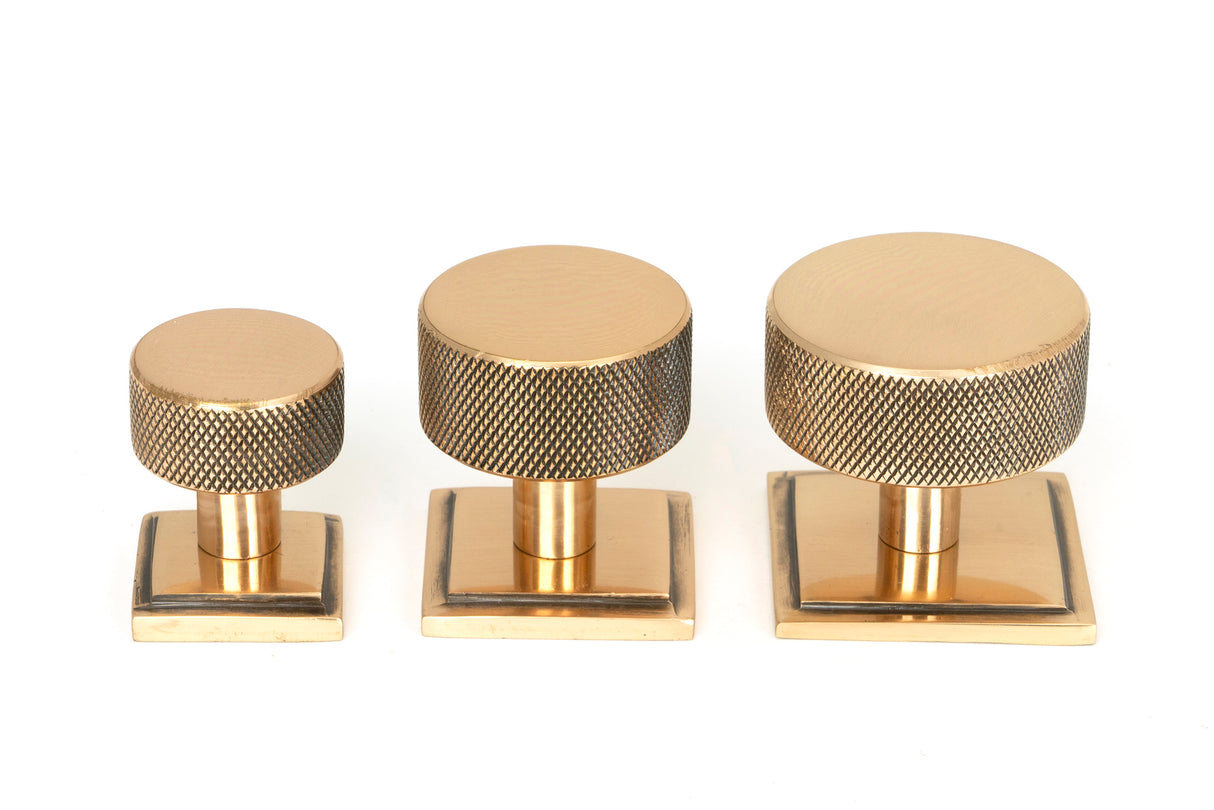 From The Anvil - Polished Bronze Brompton Cabinet Knob - 25mm (Square) | Sku. 46833 | Trade Door Handles.
