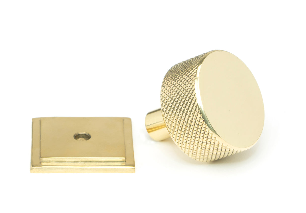 From The Anvil - Polished Brass Brompton Cabinet Knob - 32mm (Square) | Sku. 46836 | Trade Door Handles.