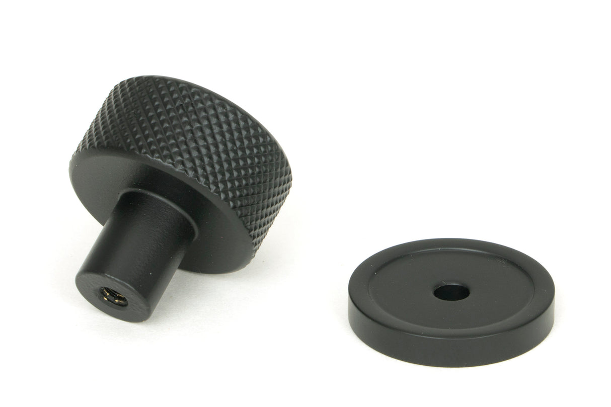 From The Anvil - Matt Black Brompton Cabinet Knob - 25mm (Plain) | Sku. 46838 | Trade Door Handles.