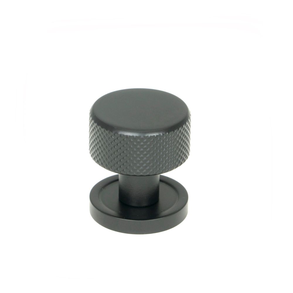 From The Anvil - Matt Black Brompton Cabinet Knob - 25mm (Plain) | Sku. 46838 | Trade Door Handles.