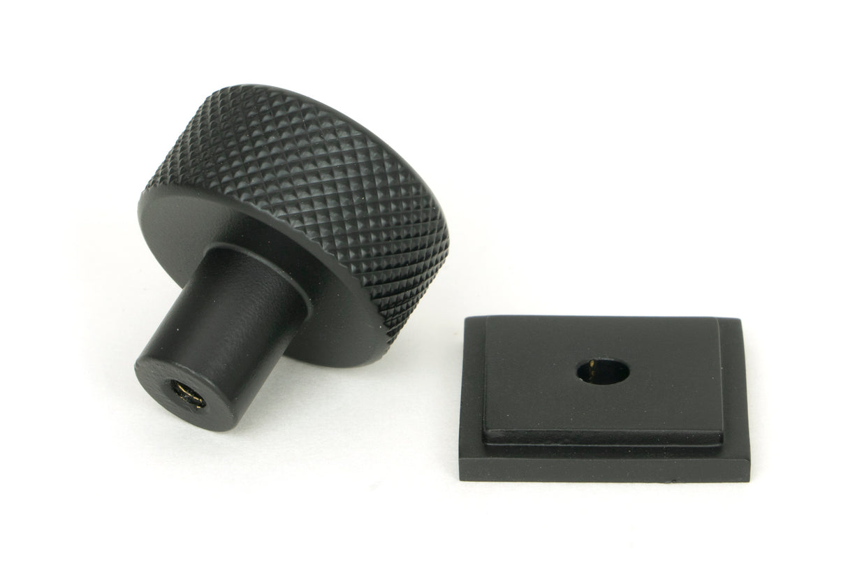 From The Anvil - Matt Black Brompton Cabinet Knob - 25mm (Square) | Sku. 46841 | Trade Door Handles.