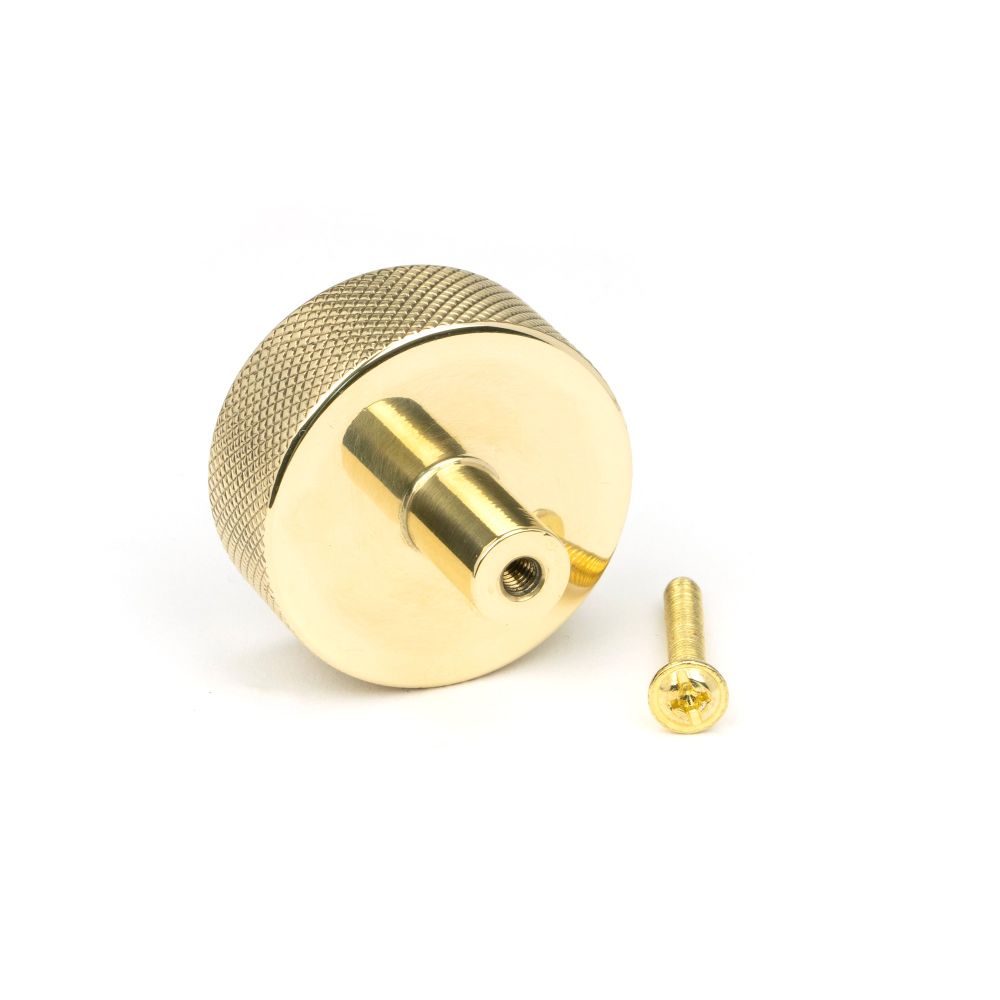 From The Anvil - Polished Brass Brompton Cabinet Knob - 38mm (No rose) | Sku. 46844 | Trade Door Handles.