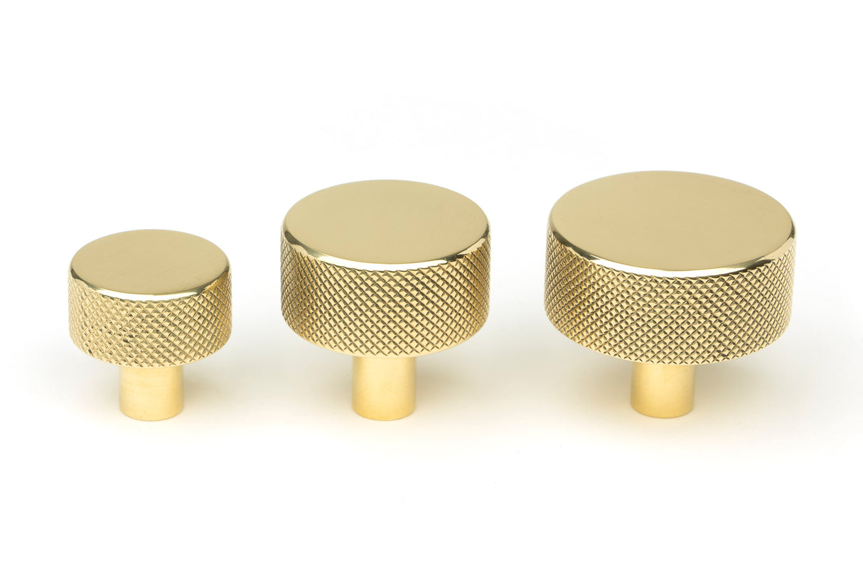 From The Anvil - Polished Brass Brompton Cabinet Knob - 38mm (No rose) | Sku. 46844 | Trade Door Handles.