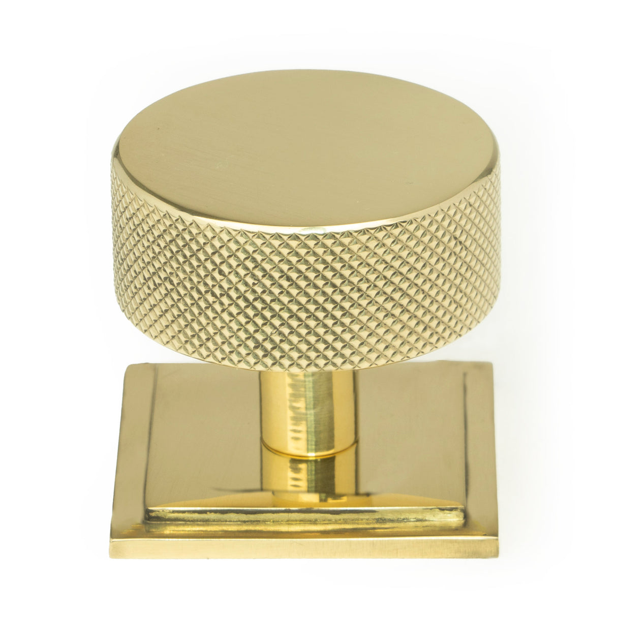From The Anvil - Polished Brass Brompton Cabinet Knob - 38mm (Square) | Sku. 46848 | Trade Door Handles.
