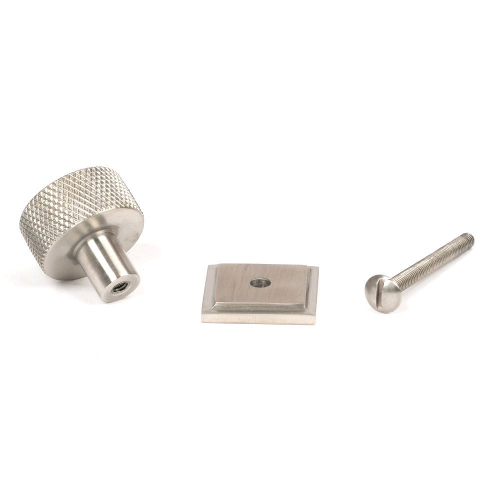 From The Anvil - Satin SS (304) Brompton Cabinet Knob - 25mm (Square) | Sku. 46853 | Trade Door Handles.