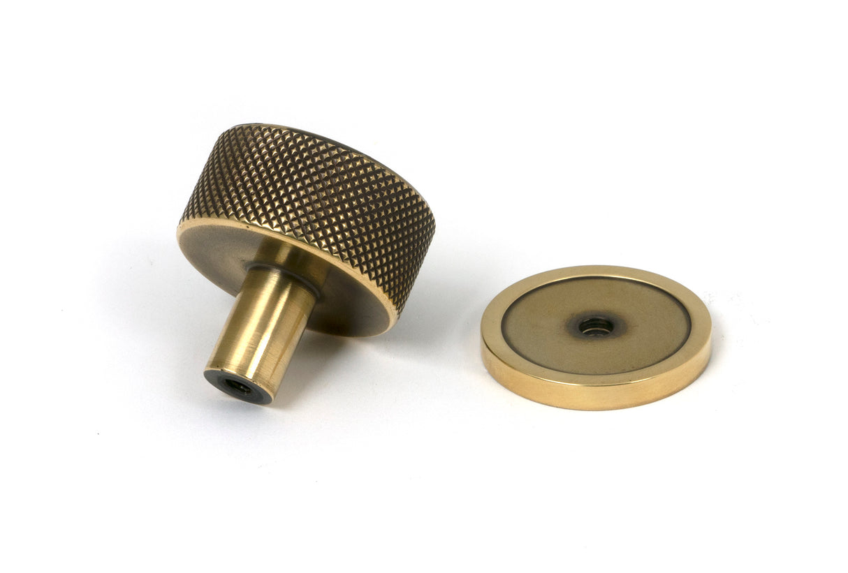 From The Anvil - Aged Brass Brompton Cabinet Knob - 32mm (Plain) | Sku. 46854 | Trade Door Handles.