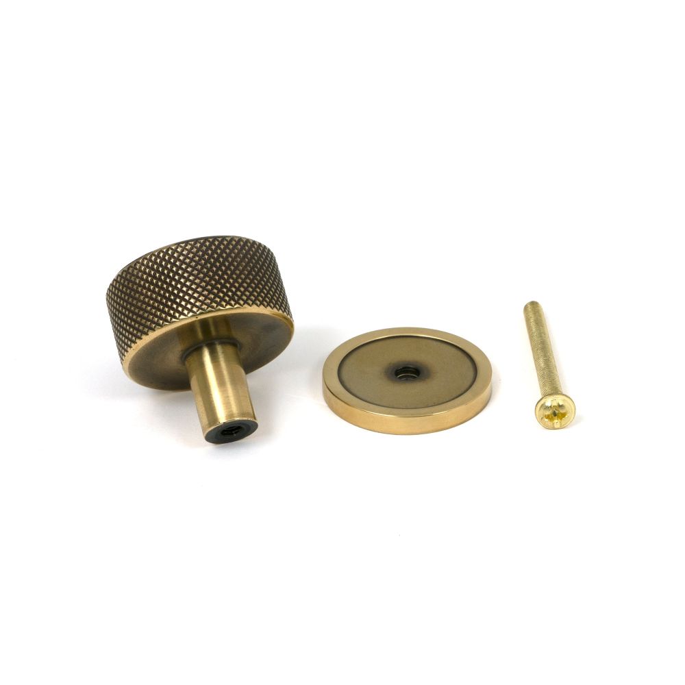 From The Anvil - Aged Brass Brompton Cabinet Knob - 32mm (Plain) | Sku. 46854 | Trade Door Handles.