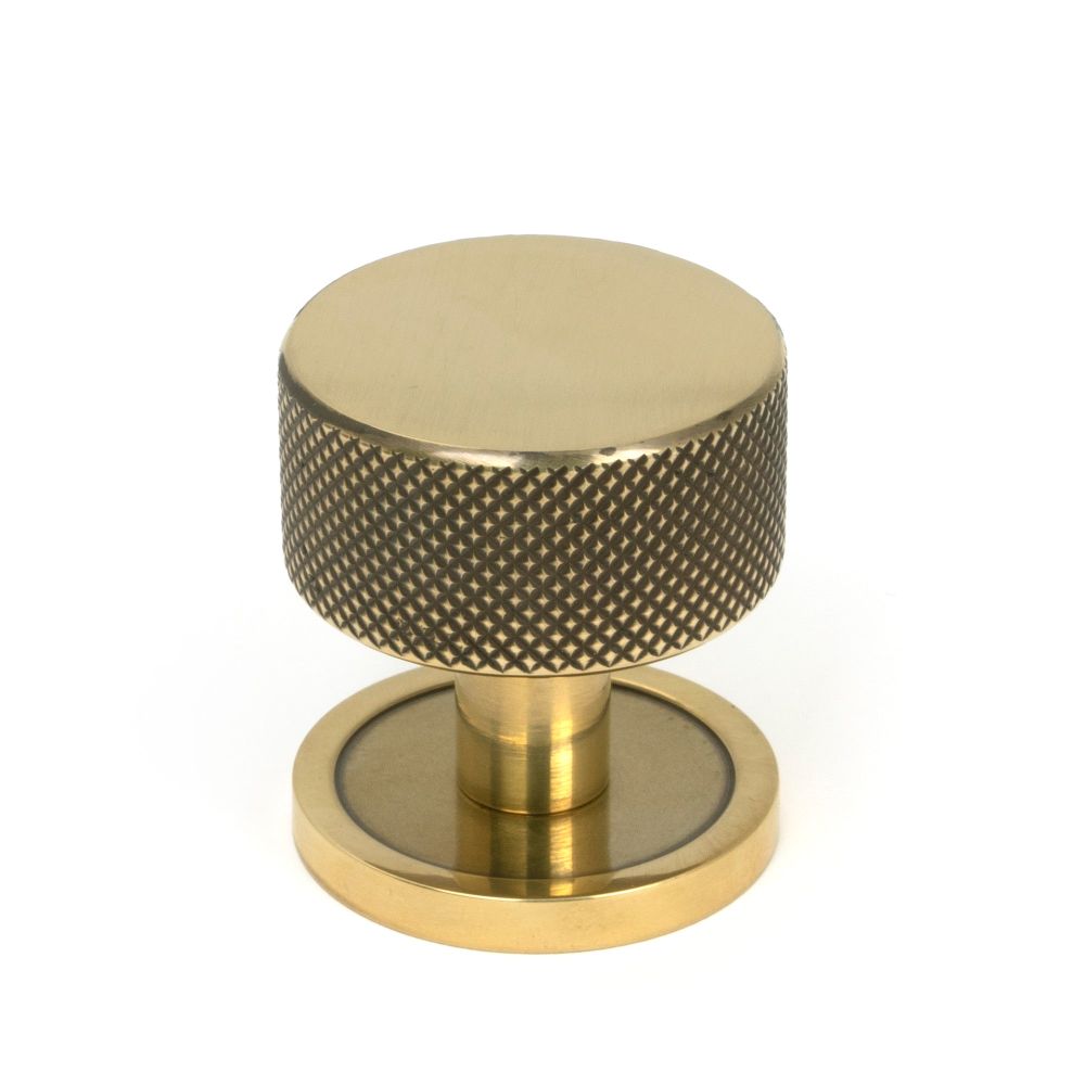 From The Anvil - Aged Brass Brompton Cabinet Knob - 32mm (Plain) | Sku. 46854 | Trade Door Handles.