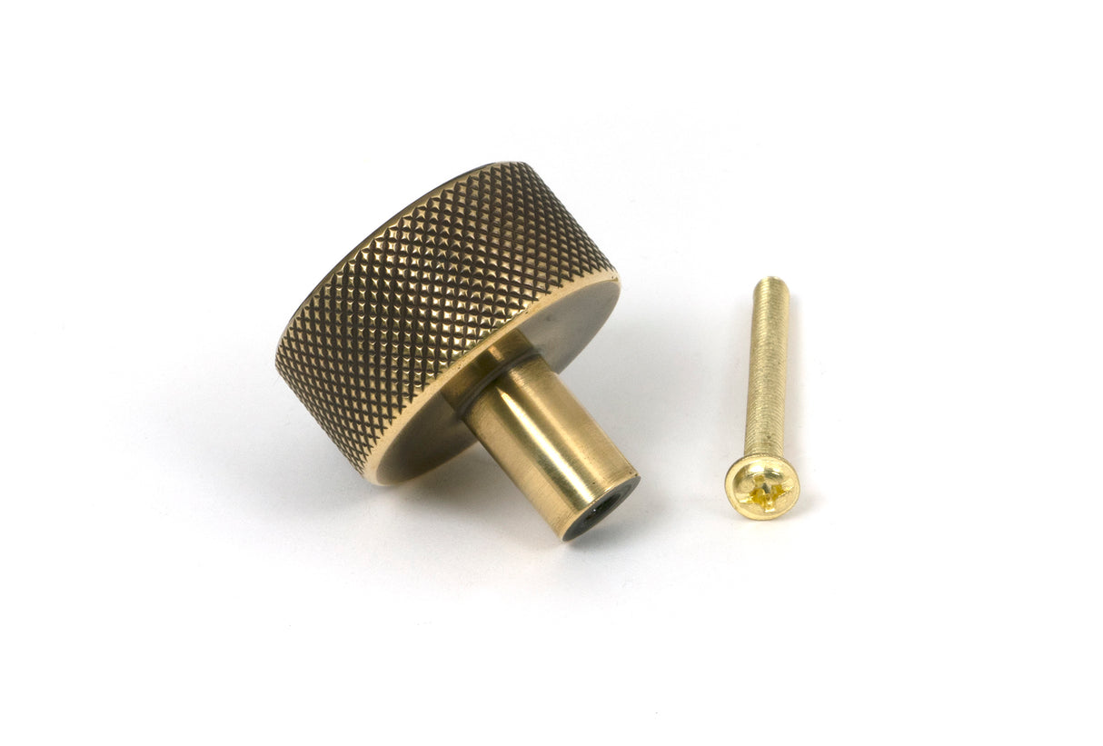 From The Anvil - Aged Brass Brompton Cabinet Knob - 32mm (No rose) | Sku. 46855 | Trade Door Handles.