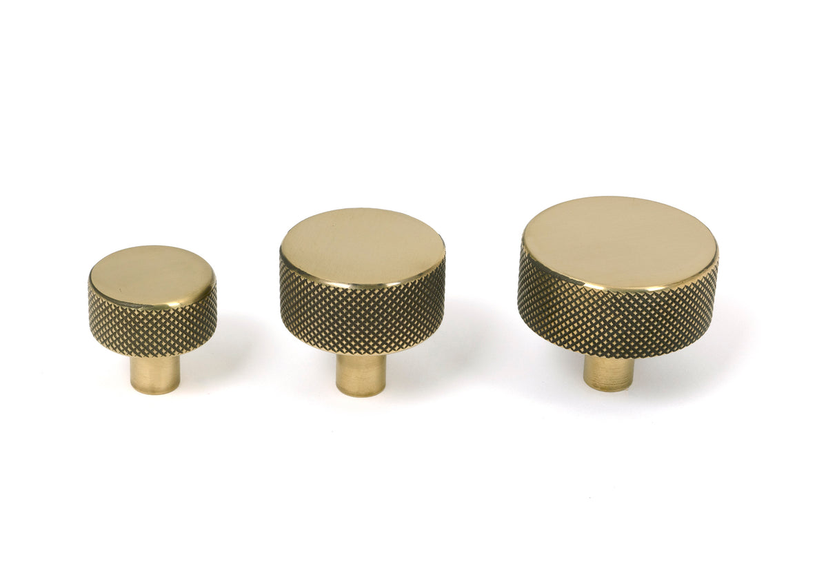 From The Anvil - Aged Brass Brompton Cabinet Knob - 32mm (No rose) | Sku. 46855 | Trade Door Handles.