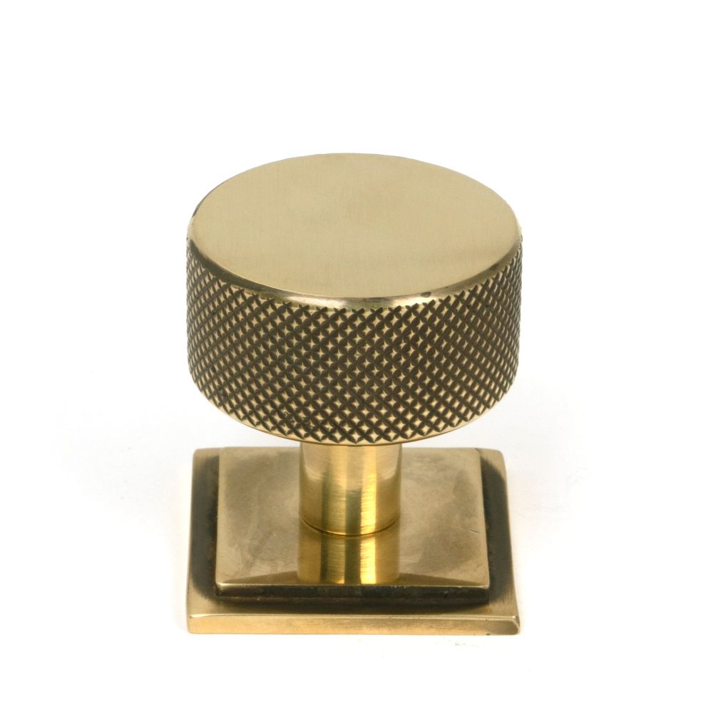 From The Anvil - Aged Brass Brompton Cabinet Knob - 32mm (Square) | Sku. 46857 | Trade Door Handles.