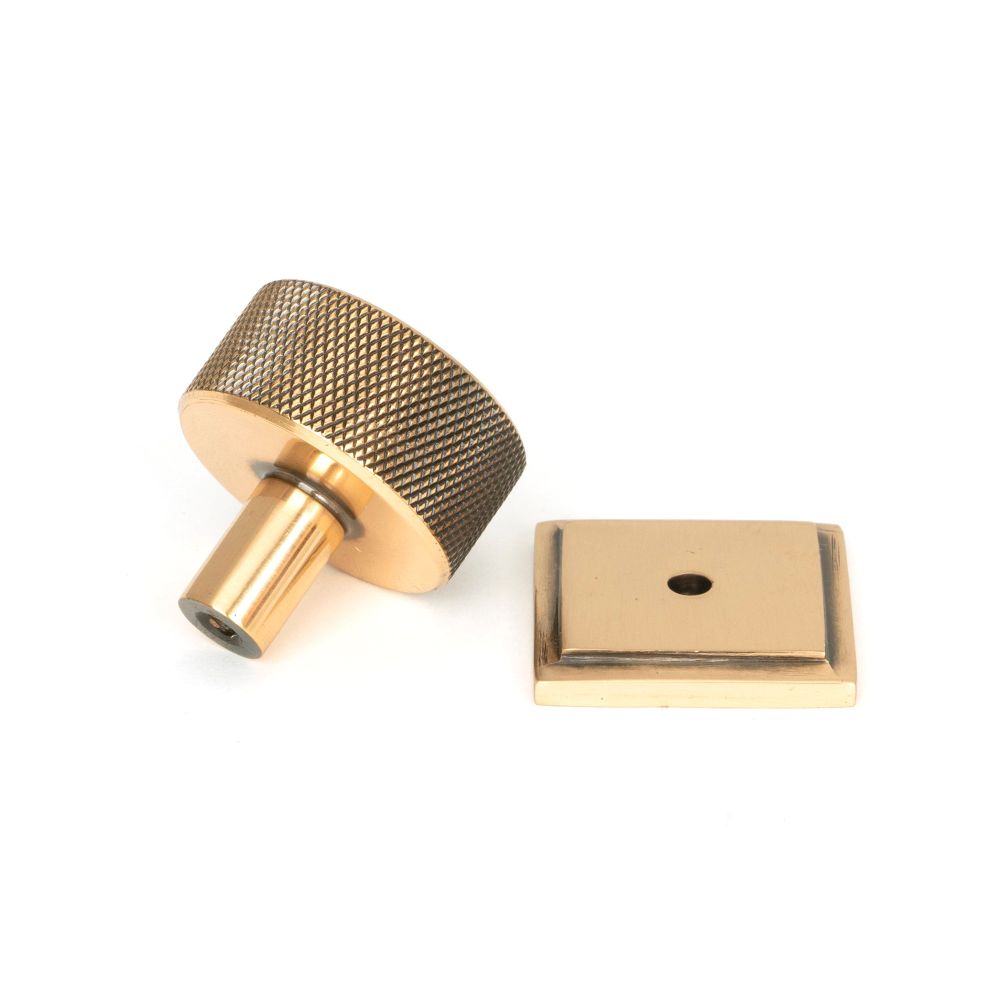 From The Anvil - Polished Bronze Brompton Cabinet Knob - 32mm (Square) | Sku. 46873 | Trade Door Handles.