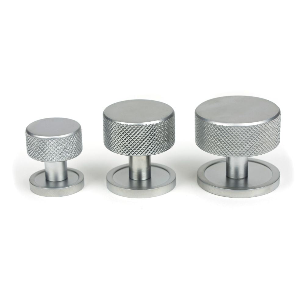 From The Anvil - Satin Chrome Brompton Cabinet Knob - 25mm (Plain) | Sku. 46876 | Trade Door Handles.