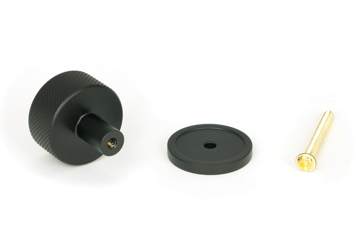 From The Anvil - Matt Black Brompton Cabinet Knob - 32mm (Plain) | Sku. 46878 | Trade Door Handles.