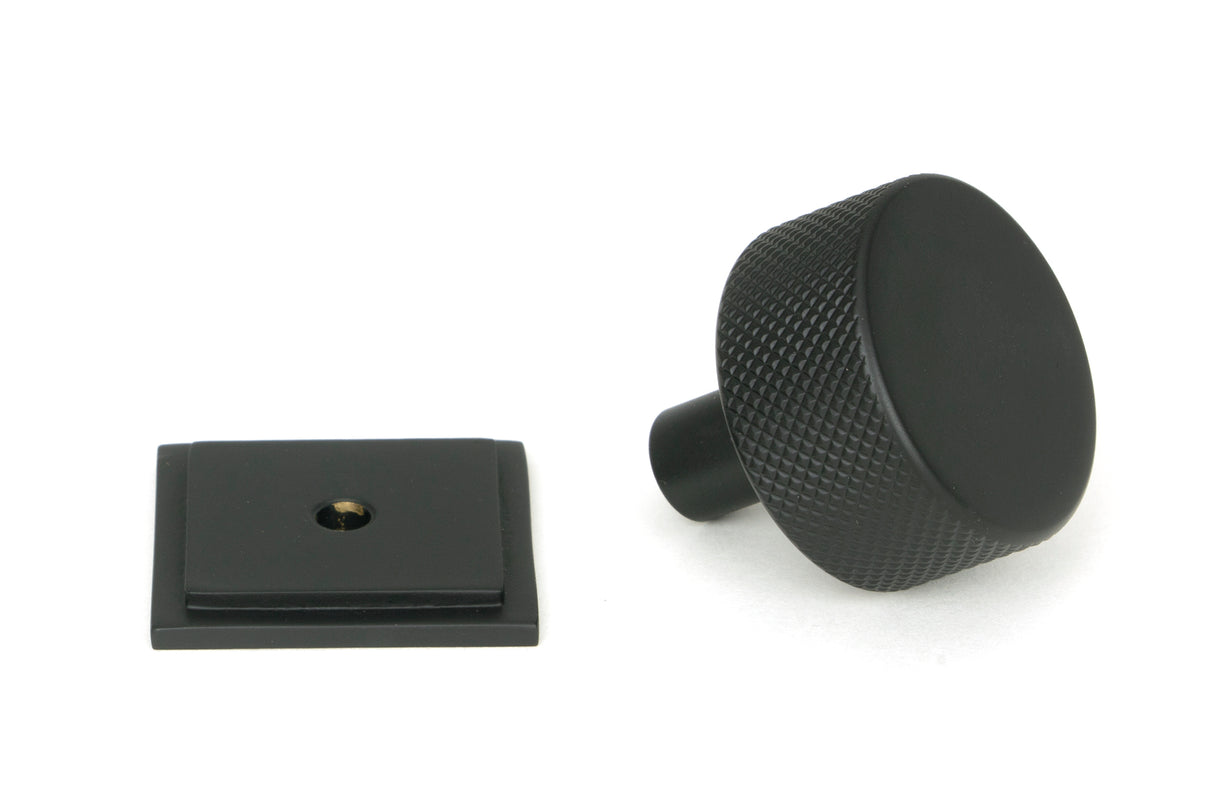 From The Anvil - Matt Black Brompton Cabinet Knob - 32mm (Square) | Sku. 46881 | Trade Door Handles.