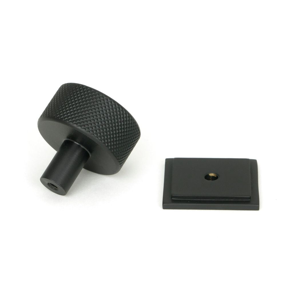 From The Anvil - Matt Black Brompton Cabinet Knob - 32mm (Square) | Sku. 46881 | Trade Door Handles.